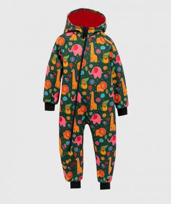 Waterproof Softshell Overall Comfy Animals Drawings Green Jumpsuit