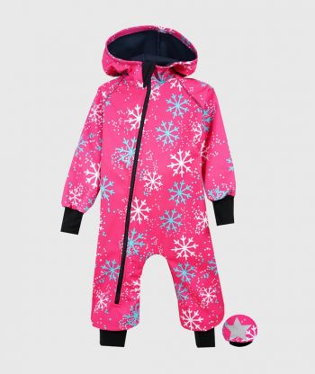 Waterproof Softshell Overall Comfy Snowflakes Jumpsuit