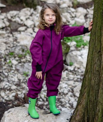 Waterproof Softshell Overall Comfy Burgundy Bodysuit