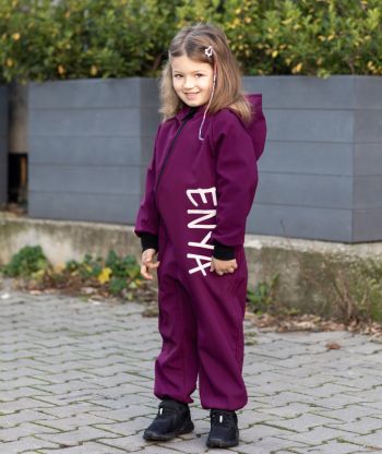 Waterproof Softshell Overall Comfy Burgundy Jumpsuit
