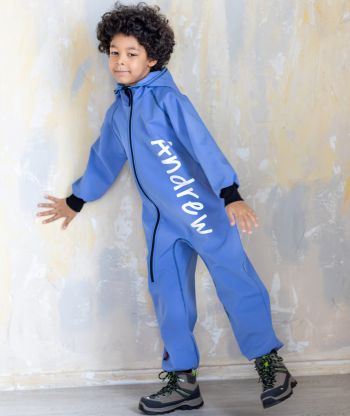 Waterproof Softshell Overall Comfy Morning Blue Jumpsuit