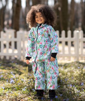 Waterproof Softshell Overall Comfy Exotic Flowers And Birds Jumpsuit